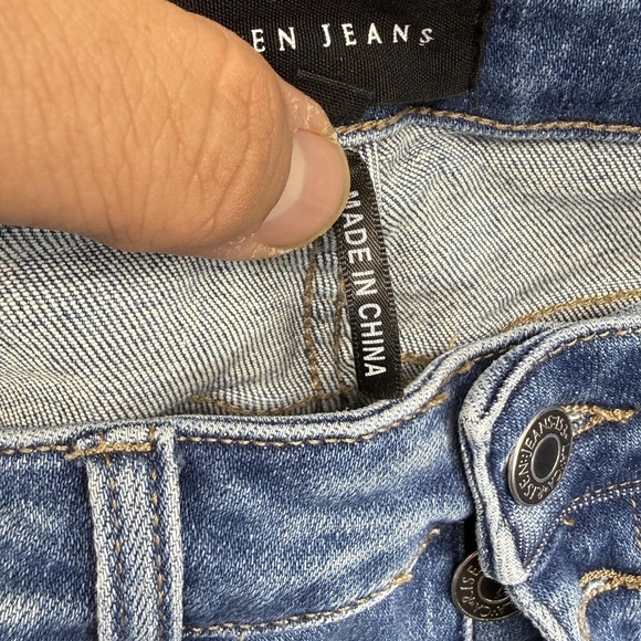 Risen Jeans Jeans Womens 5/27 Blue High Rise Distressed Button Fly Skinny Denim - Picture 14 of 14